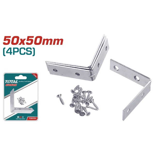 TOTAL Corner brace set 50 X 50mm 4pcs (TCB2050)