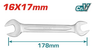 TOTAL DOUBLE OPEN END SAPNNER 16 Χ 17mm (TDOES16171)